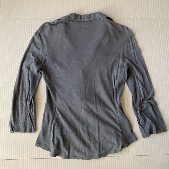 Standard James Perse light smokey denim blue sheer side slub shirt size 2 - Picture 7 of 12